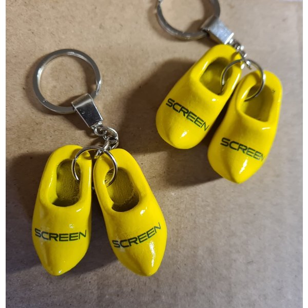 Clog keychains Yellow with logo or text