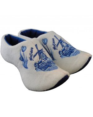 Clog Hausschuhe Windmühle Delft blau