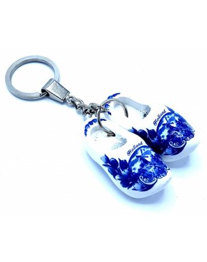  Holzschuh Schlüsselanhänger 2 Schuhe Delftblue