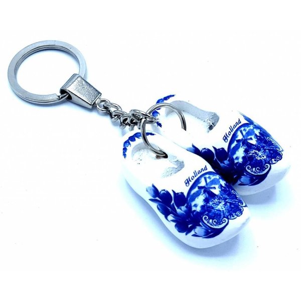 Klompsleutelhanger 2 klompjes Delftblue