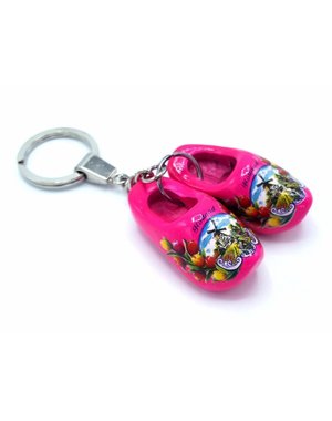  Klompsleutelhanger 2 klompjes Fuchsia