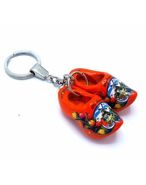 Woodenshoe keyhanger 2 shoes Orange