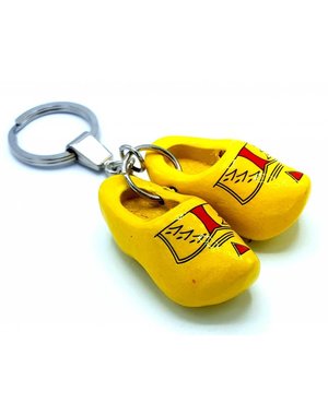 Woodenshoe keyhanger 2 shoes Farmer yellow