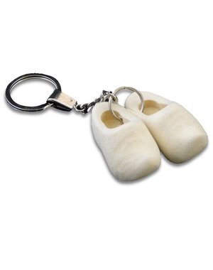 Holzschuh Schlüsselanhänger 2 Schuhe Geschliffen