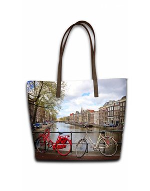 Celdes Taschenset Radfahren entlang des Kanals Amsterdam (Set mit zwei Taschen)