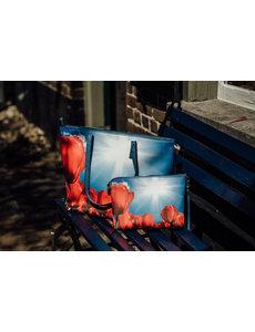 Celdes Tassenset Rode tulpen in de zon (twee tassen)