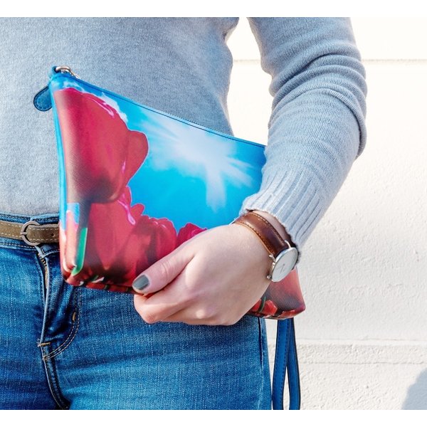 Celdes Shoulderbag/purse red tulips enjoying the sun