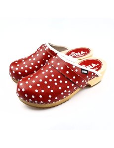 DINA Swedish clogs red with dots