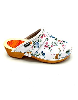 DINA Swedish clogs with floral motif