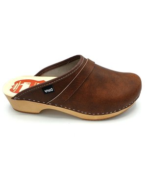 DINA Zweedse klompen klassiek bruin - unisex-