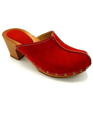 DINA Rote Wildlederclogs mit hohen Absätzen von Dina
