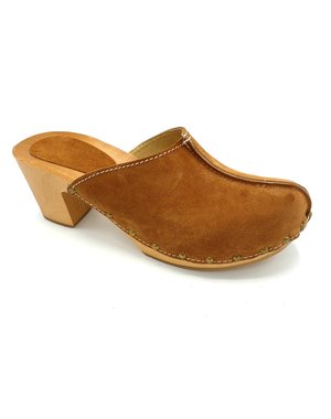 DINA Beige high heels suede clogs @Dina