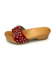 DINA Sandalen Rode dots smalle gesp - kleppers -
