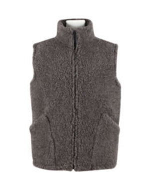  Bodywarmer 100% wol donkergrijs - M