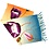 Tulip scarf 170x30cm purple tulip orange/blue
