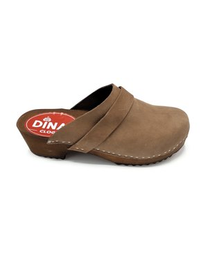 DINA Clogs Dina braun mit Nubukleder