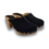 DINA Black high heel suede clogs @Dina