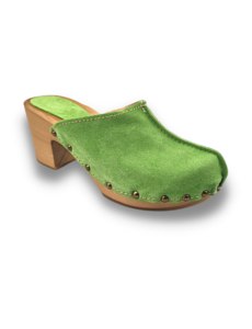 DINA Grüne Wildleder-Clogs mit hohem Absatz @Dina