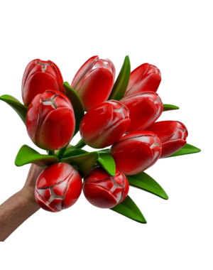  Red wooden tulips bouquet r/b (10,20 or 30pcs)