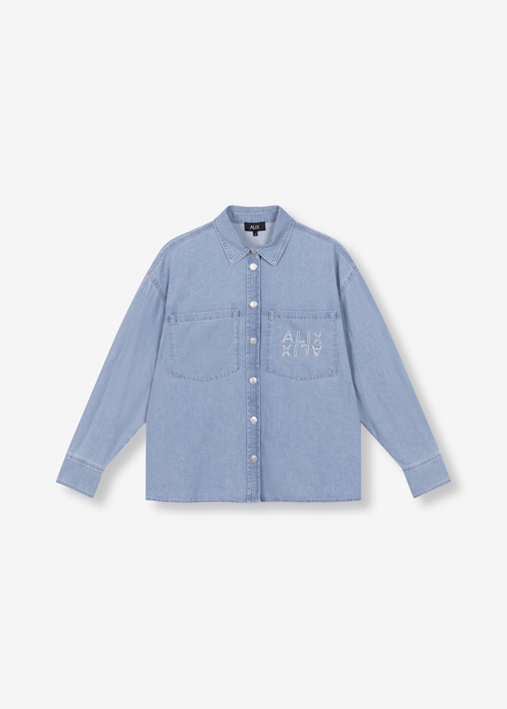 Alix The Label Alix the Label Woven Chambray Denim Blouse