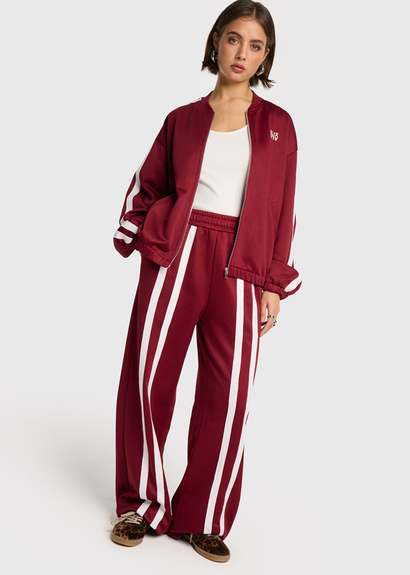Alix The Label Ladies Knitted Trainings Sweat Jacket