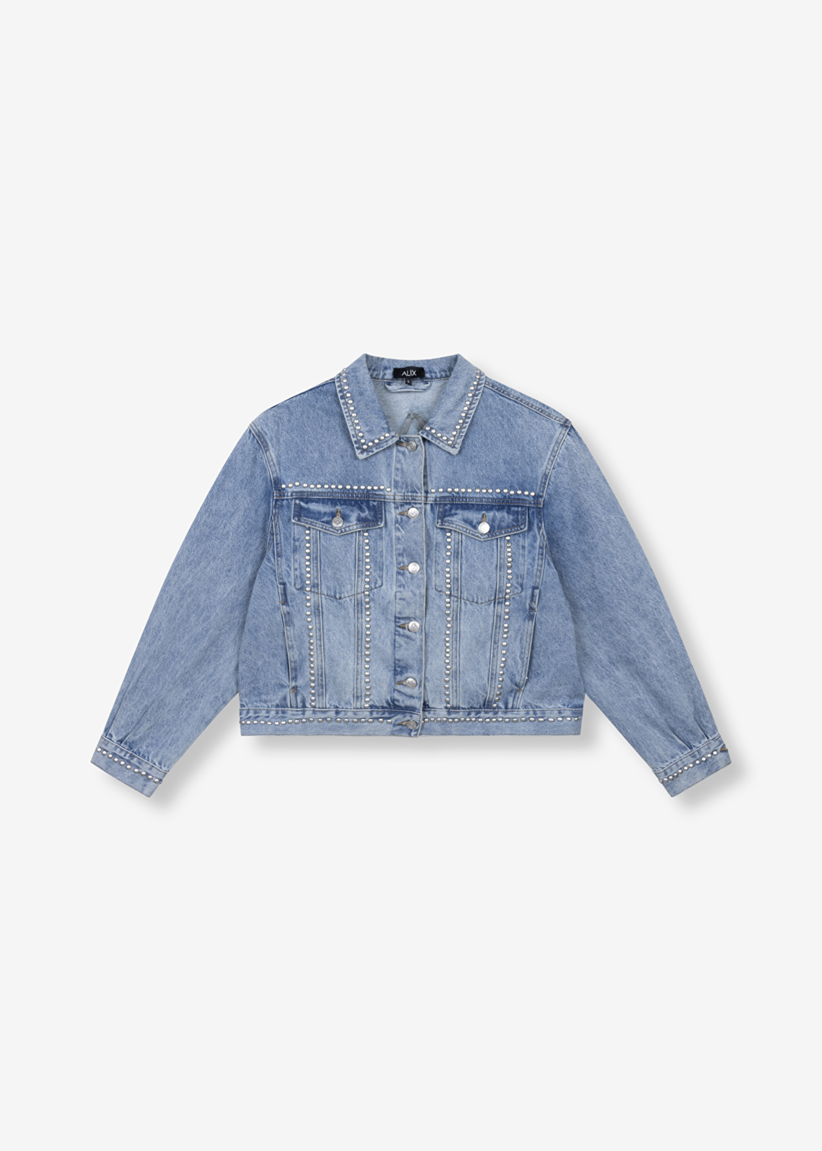 Alix The Label Ladies Woven Studs Denim Jacket
