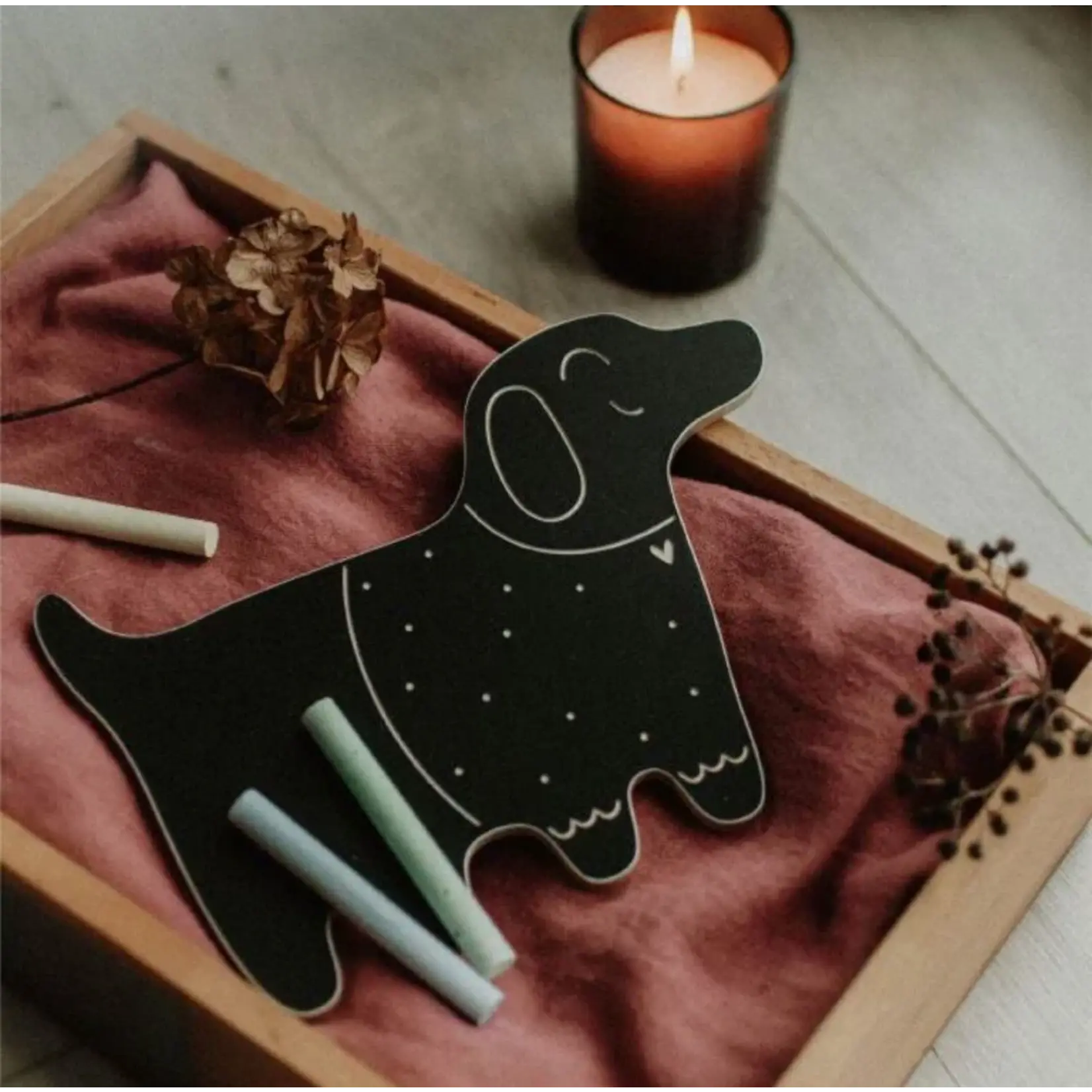 Milin Houten krijtbord - hond