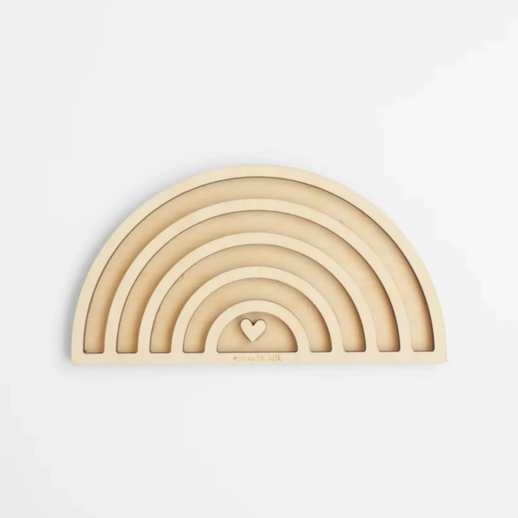 Studio de Rijk Houten vulvorm regenboog voor in sensory play speelbak