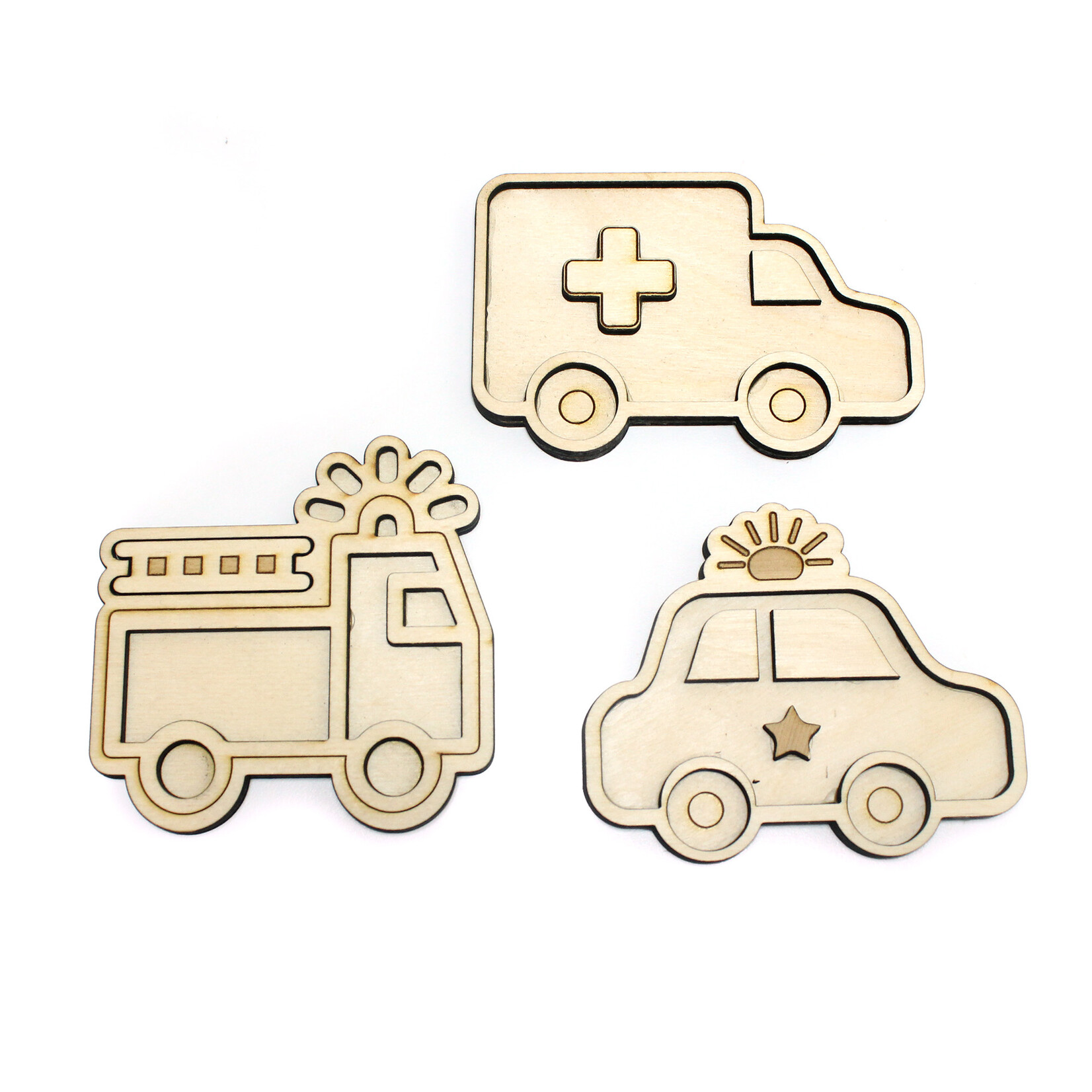 Studio de Rijk Houten vulvorm politiewagen voor in sensory play speelbak