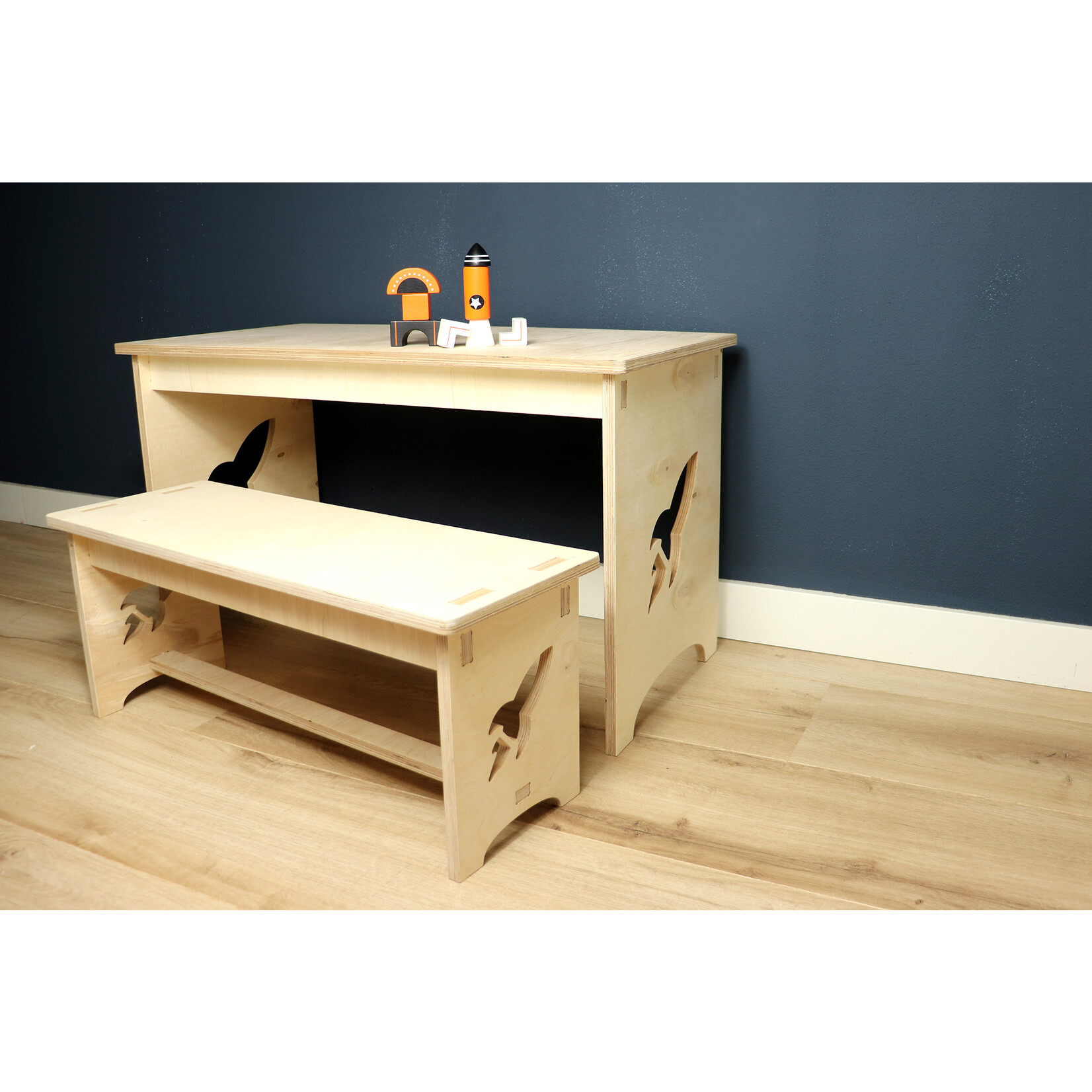Kids Kabinet Houten bankje - raket