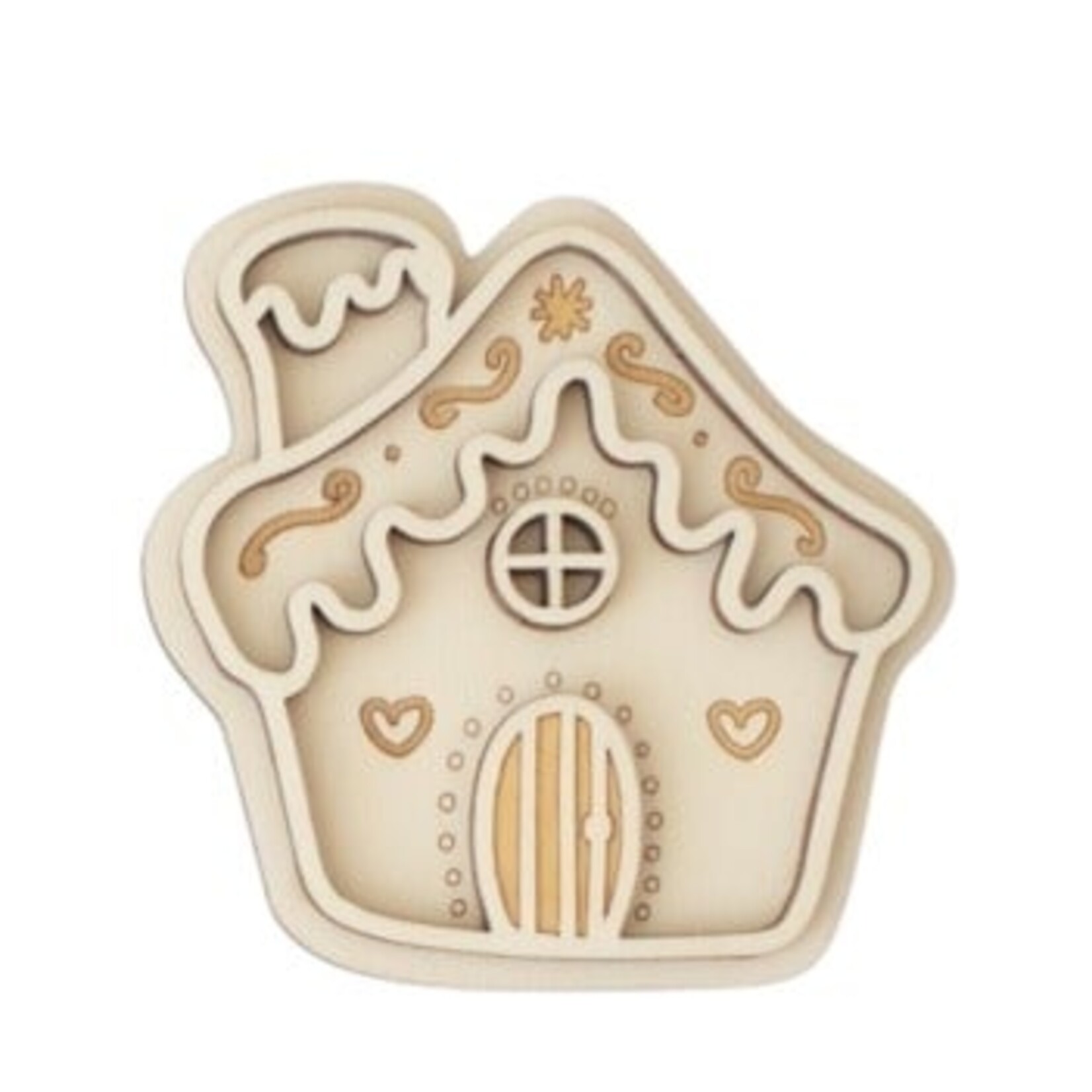 Studio de Rijk Houten vulvorm koekhuisje  - groot