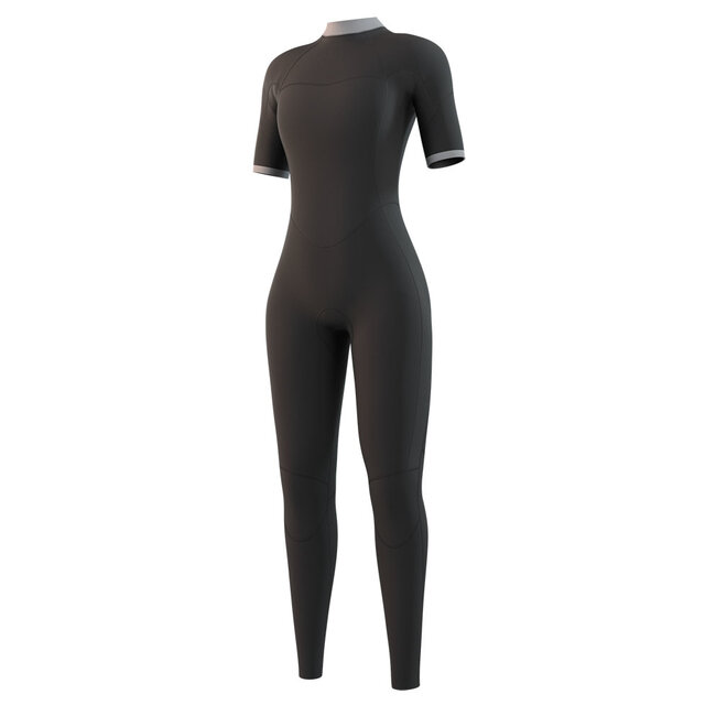 MYSTIC Brand Shortarm 3/2mm Backzipip Flat Donker Blauw