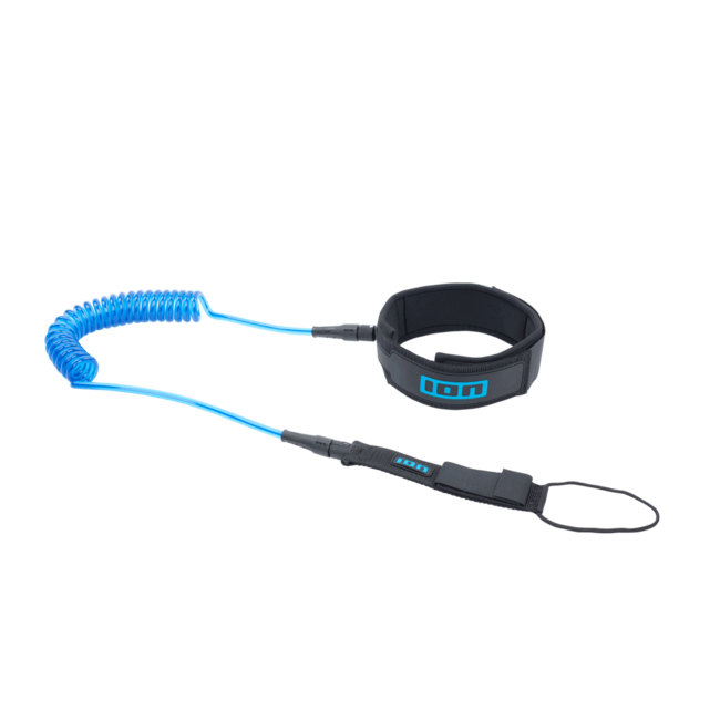 ION Wing/SUP Leash Core Coiled Knee Blauw