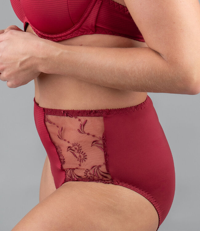 Juliette High Waist Brief Simonne Burgundy