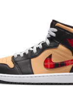 Nike Jordan 1 Mid Sesame Tartan Swoosh