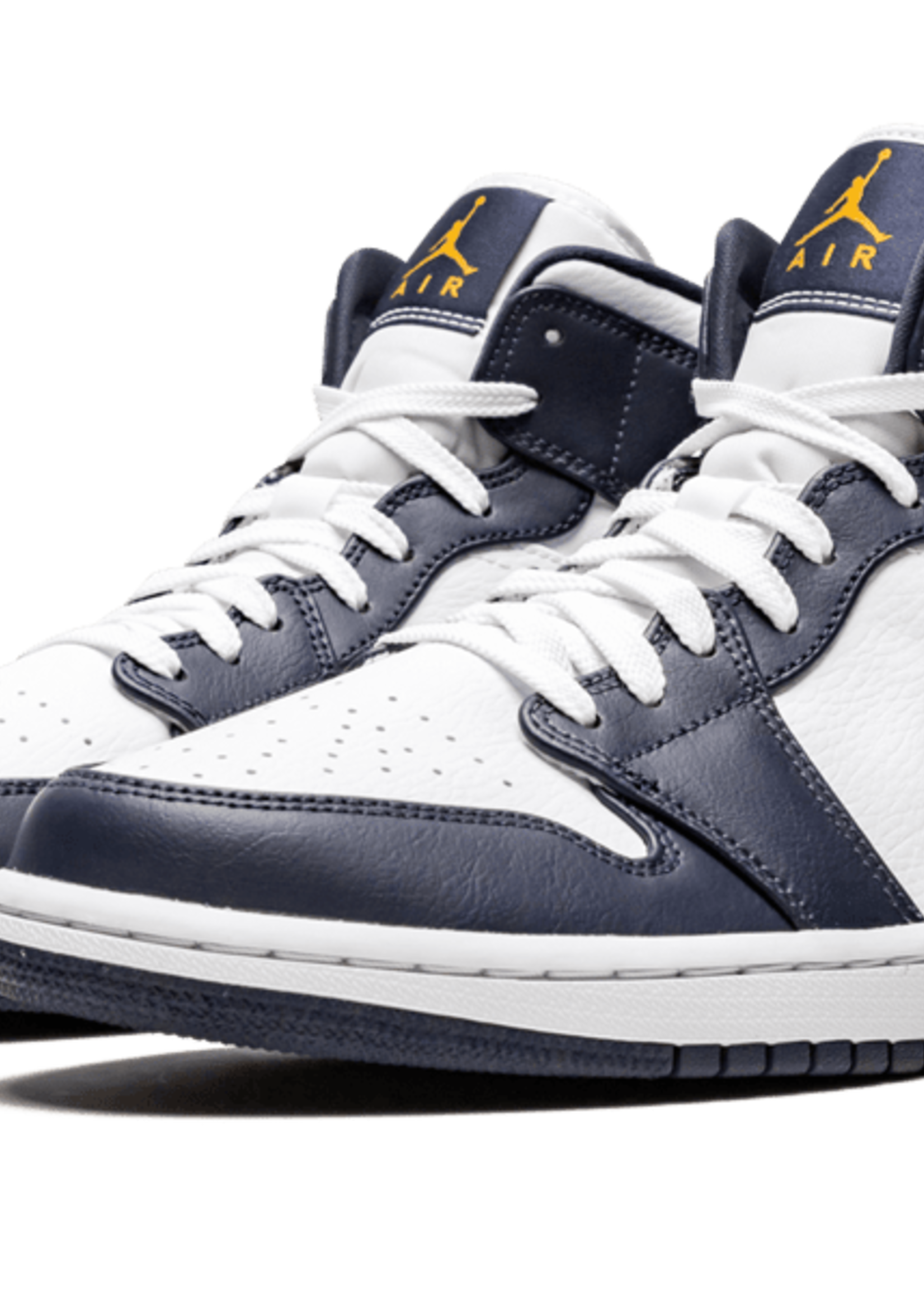 Nike Jordan 1 Mid White Metallic Gold Obsidian