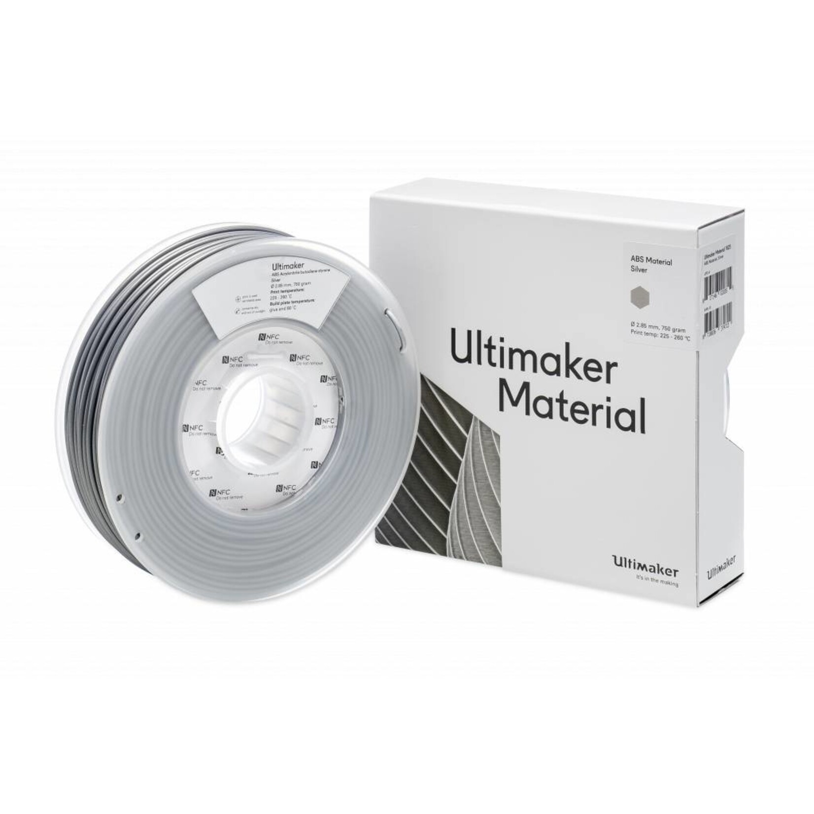 UltiMaker 2,85mm ABS Silver 0,75kg