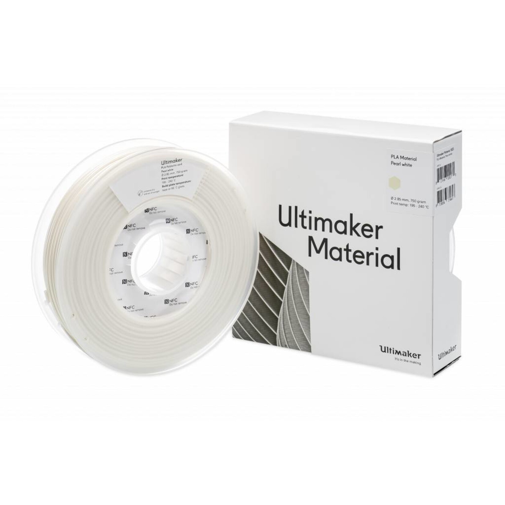 UltiMaker 2,85mm PLA Parelmoer Wit 0,75kg