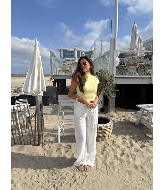 Linnen Broek Lou White Creme