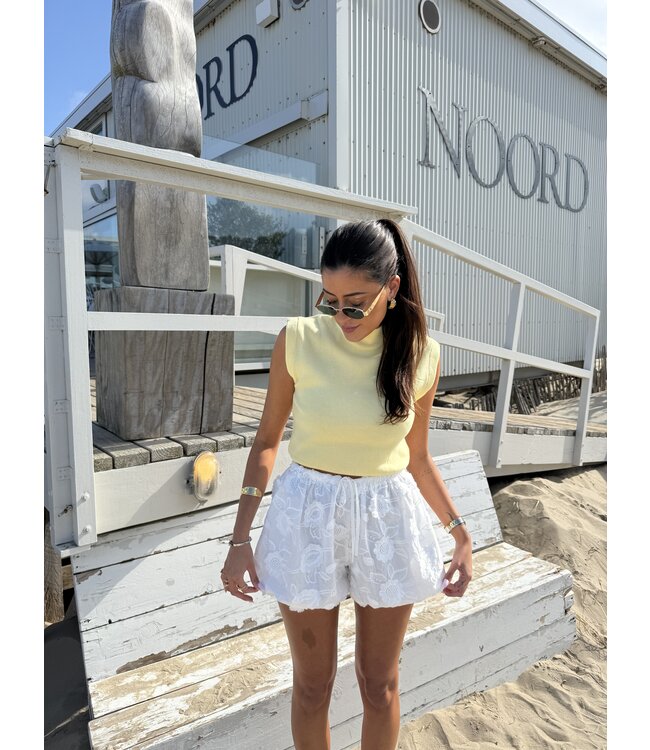 Short Ballon Broderie Bo White