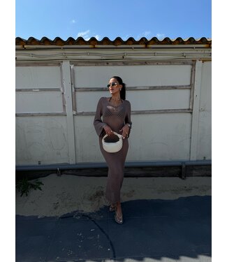 Dress Lets Go To The Beach Taupe