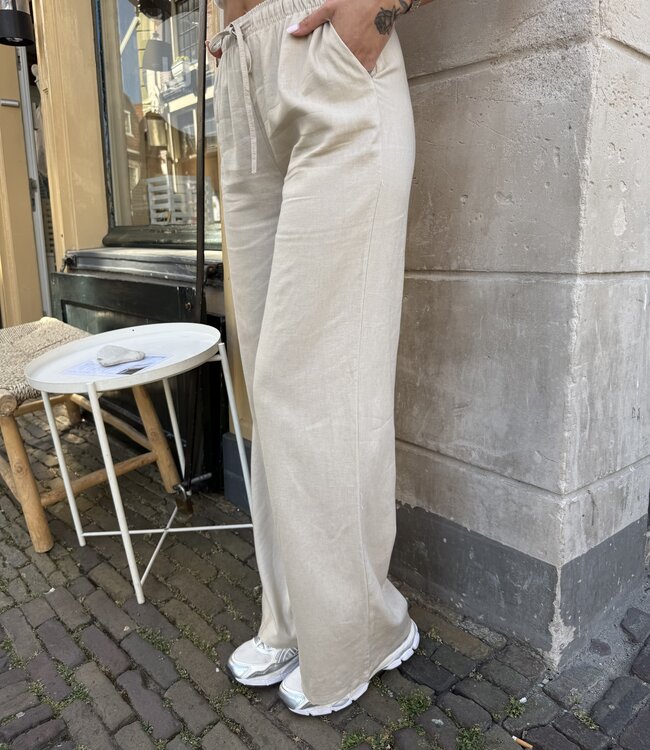 Linnen Broek Lou Beige Regular