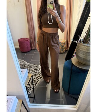 Extra Tall Linnen Broek Lou Brown