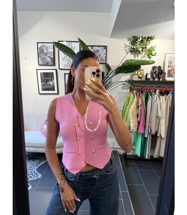 Gilet Top Pink Golden