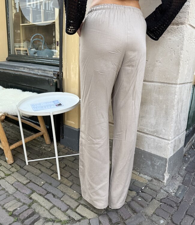 Linnen Broek Lou Taupe Regular