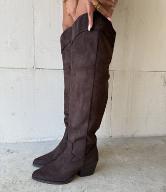 The Knee High Cowboy Boot Brown