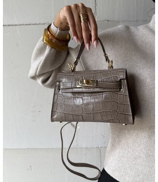 Bag Grace Croco Taupe Leather