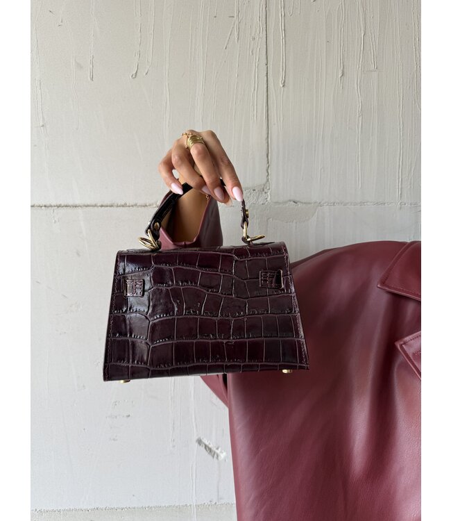 Bag Grace Croco Burgundy Leather