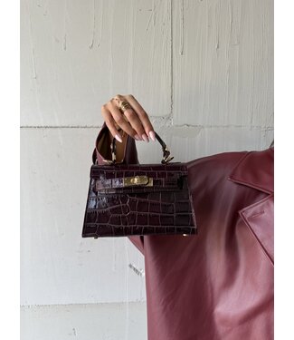 Bag Grace Croco Burgundy Leather