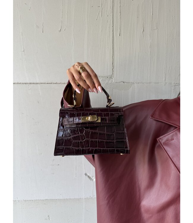 Bag Grace Croco Burgundy Leather